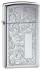 Зажигалка Zippo Slim® Venetian® с покрытием High Polish Chrome, латунь/сталь, 30x10x55 мм