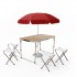 Набор мебели Kutbert стол-чем алюм, 120*60 Н60-70 +4стула, с отверс. под зонт, МДФцв. темн. ламинат