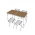 Набор мебели Kutbert стол-чем алюм, 120*60 Н60-70 +4стула, с отверс. под зонт, МДФцв. темн. ламинат