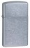Зажигалка Zippo Slim® с покрытием Street Chrome™, латунь/сталь, серебристая, матовая, 30х10x55 мм