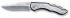 Нож складной Stinger, 85 мм (серебр.), рукоять: сталь/алюминий (серебр.), с клипом, метал. коробка