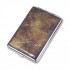 Портсигар S. Quire, сталь+искусственная кожа, коричневый цвет с рисунком, 74*115*18 мм