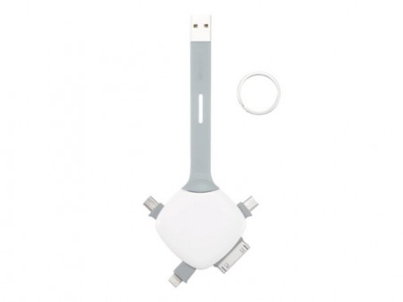 Универсальный USB-кабель для зарядки XD Design Quatro (P302.023), серый с белым