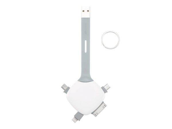 Универсальный USB-кабель для зарядки XD Design Quatro (P302.023), серый с белым
