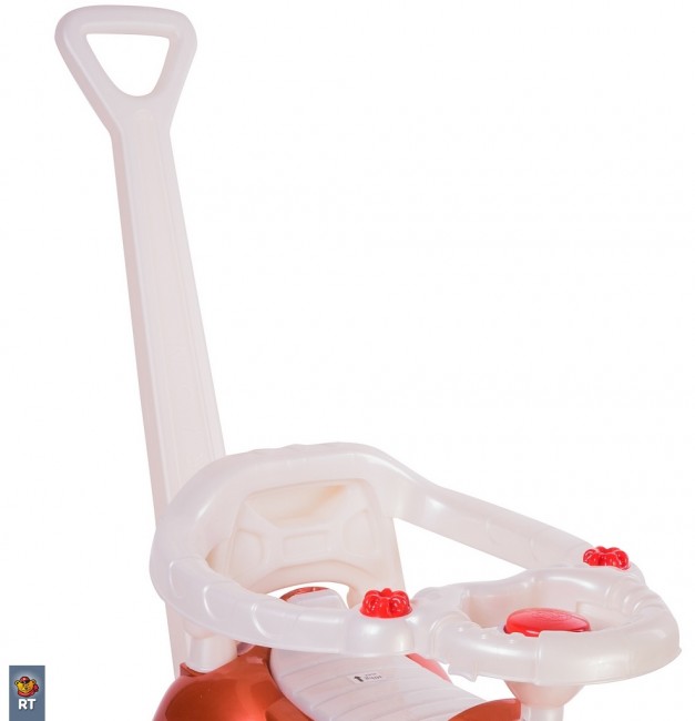 Каталка машинка с родительской ручкой Мишка   (Lapa)   цвет бронза