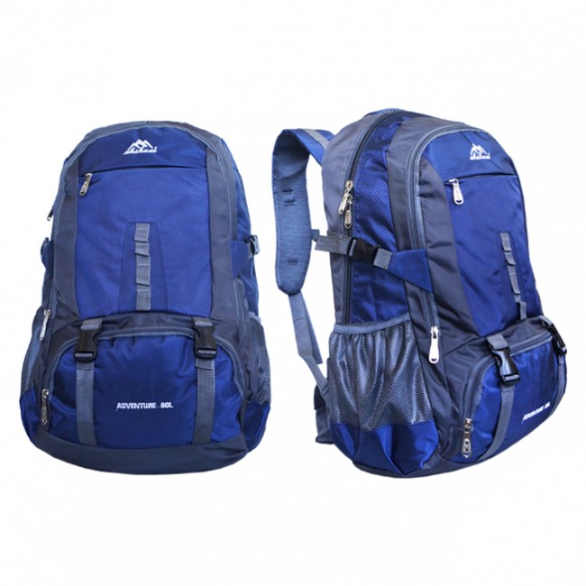 Рюкзак Adventure 60л -  Ш60*В40*Г20 - плотн. спинка -  цв. син./сер. (арт. 5895)