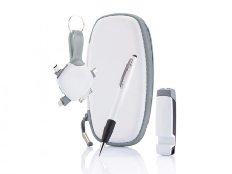 Набор аксессуаров для мобильных устройств XD Design Tega (P317.203), белый с серым