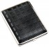 Портсигар S. Quire, сталь+искусственная кожа, черный цвет с рисунком, 96*93*19 мм
