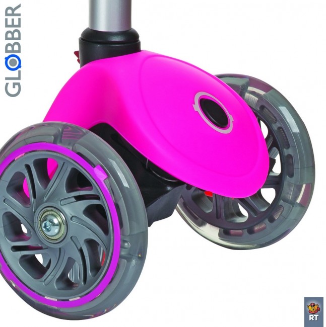 424-013 Самокат Globber Primo Fantasy с 3 светящимися колесами Logo Neon pink