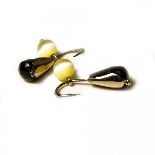 Мормышка вольфрамовая Капля с ушком с под. шар. Кошачий глаз - d2,5мм, м/к (15шт./уп.)