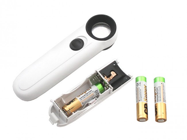 Лупа на ручке Veber 20x, 21 мм, с подсветкой (6B-1B) Лупа на ручке Veber 20x, 21 мм, с подсветкой (6B-1B)