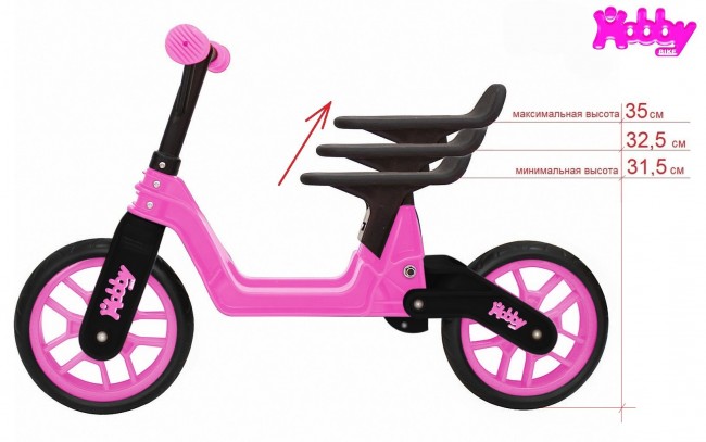ОР503 Беговел Hobby bike Magestic pink black
