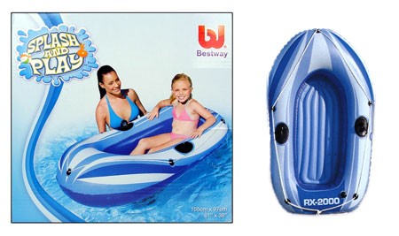 Лодка-плот Bestway RX-2000 Raft 57"х34" 153х97см, без весел   (61086EU)