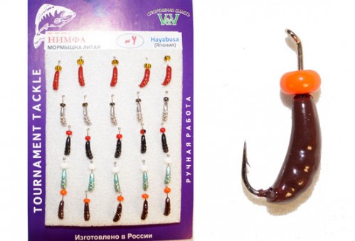 Мормышка Нимфа, набор №4, ручной работы, литая, кр. Hayabusa (25шт./уп.)