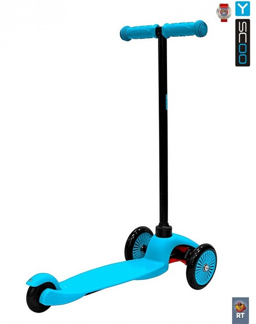 Самокат Y-Scoo mini A-5 Simple цв. blue с цветными колесами