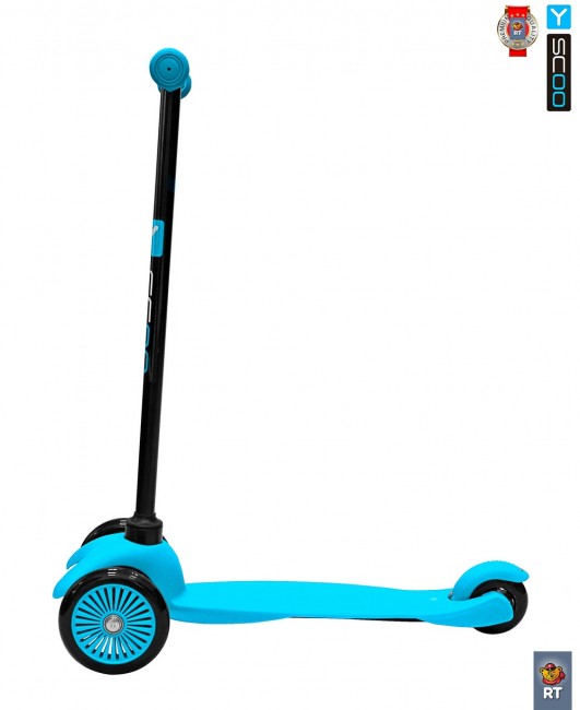 Самокат Y-Scoo mini A-5 Simple цв. blue с цветными колесами