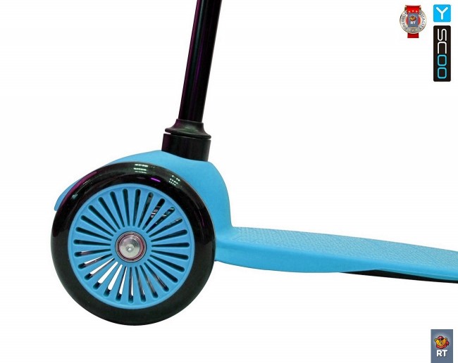 Самокат Y-Scoo mini A-5 Simple цв. blue с цветными колесами