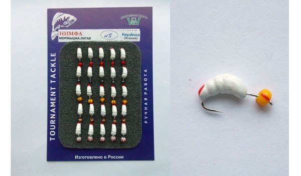 Мормышка Нимфа, набор №5, ручной работы, литая, кр. Hayabusa (25шт./уп.)