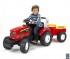 FAL1070В Трактор педальный с прицепом красный