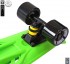 405-G Скейтборд Y-Scoo Skateboard Fishbone с ручкой 22&quot; винил 56,6х15 с сумкой Green/black