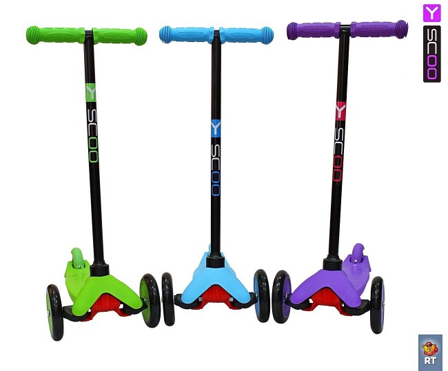 Самокат Y-Scoo mini A-5 Simple цв. purple с цветными колесами