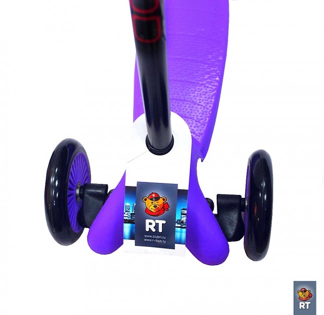 Самокат Y-Scoo mini A-5 Simple цв. purple с цветными колесами