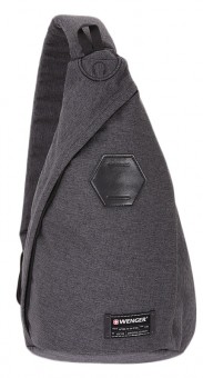 Рюкзак Wenger на одно плечо, cерый, ткань Grey Heather/ полиэстер 600D PU, 25х15х45 см, 7 л Рюкзак Wenger на одно плечо, cерый, ткань Grey Heather/ полиэстер 600D PU, 25х15х45 см, 7 л