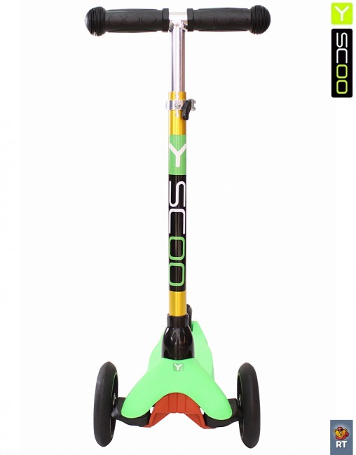 Самокат 3-х кол. Y-Scoo Mini Glam Metallic RT lime