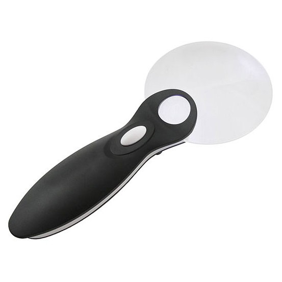 Лупа на ручке Veber 3/6x, 90 мм, с подсветкой (G-288-090) Лупа на ручке Veber 3/6x, 90 мм, с подсветкой (G-288-090)