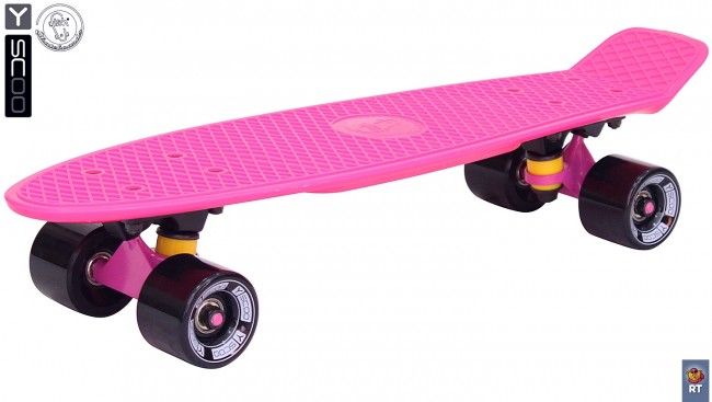 401-P Скейтборд Y-Scoo Fishskateboard 22&quot; винил 56,6х15 с сумкой Pink/black
