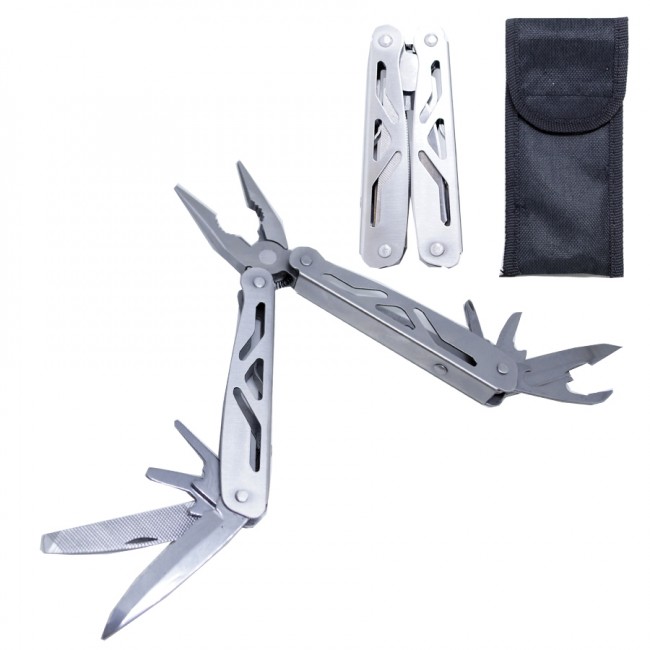 Мультиинструмент (с плоскогубцами), 9 предметов, в чехле, нерж. cталь   (FH)