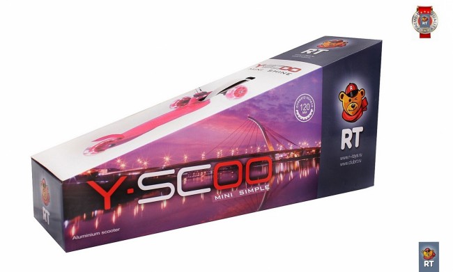 Самокат Y-Scoo mini A-5 Simple цв. green с цветными колесами