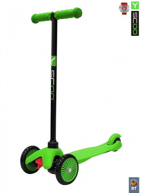 Самокат Y-Scoo mini A-5 Simple цв. green с цветными колесами