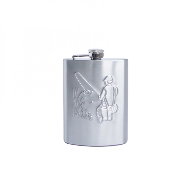 Фляжка подарочная "Рыбак", 7 OZ (210 г), нерж. сталь, в коробке (YH-7B)