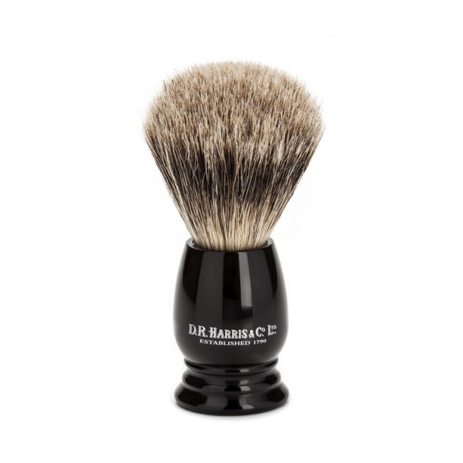 Помазок D. R. Harris S2, барсучий ворс категории Super, размер M, черная смола Помазок D. R. Harris S2, барсучий ворс категории Super, размер M, черная смола