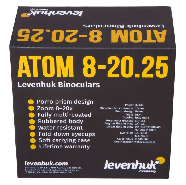 Бинокль Levenhuk Atom 8–20x25 Бинокль Levenhuk Atom 8–20x25