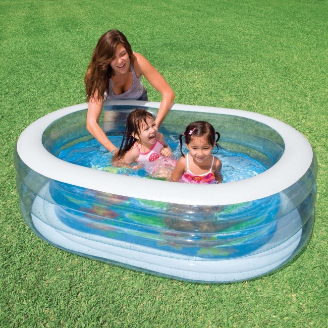 Бассейн Овал прозрачный 163х107х46см, от 3-х лет Бассейн Овал прозрачный 163х107х46см, от 3-х лет