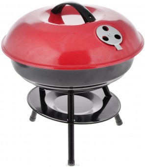 Гриль угольный Barbecue, круглый, на ножках, с крышкой, d-14 см, цв. черн.-красн. (16120-29) Гриль угольный Barbecue, круглый, на ножках, с крышкой, d-14 см, цв. черн.-красн. (16120-29)