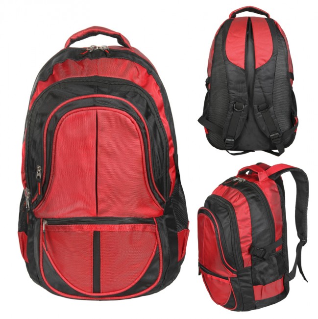 Рюкзак Adventure 35л -  В47*Ш30*Г22 - усилена спинка -  цв. чер/кр (Boren-19)