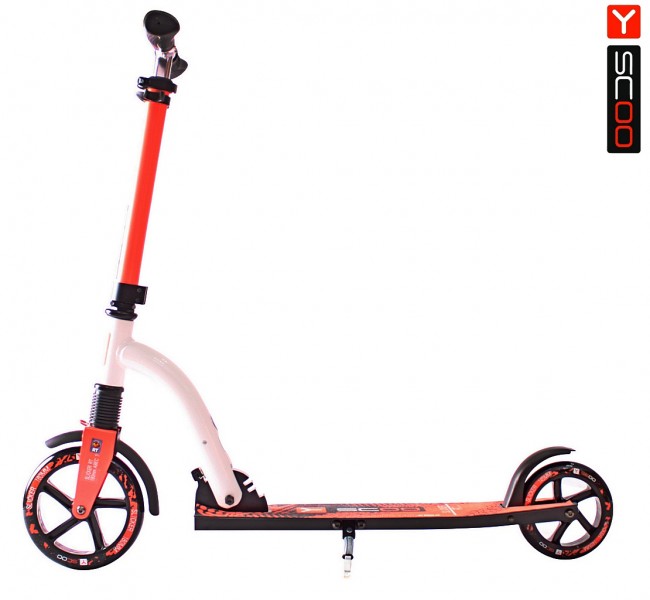 Самокат Y-Scoo RT 180 Slicker с амортизатором red-white
