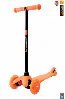 Самокат Y-Scoo mini A-5 Shine цв. orange со светящими колесами