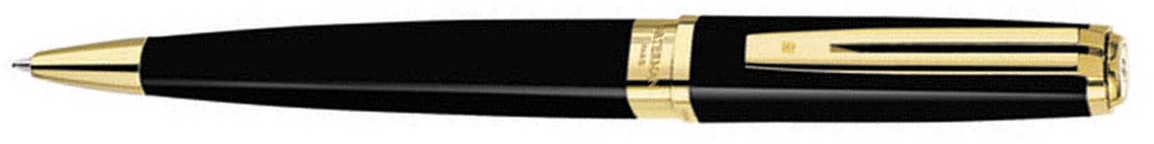 Шариковая ручка Waterman Exception Slim Black GT. Детали дизайна: позолота 23К. Шариковая ручка Waterman Exception Slim Black GT. Детали дизайна: позолота 23К.