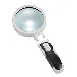 Лупа Kromatech ручная круглая 5х, 90 мм, с подсветкой (2 LED), черно-белая 77390B Лупа Kromatech ручная круглая 5х, 90 мм, с подсветкой (2 LED), черно-белая 77390B