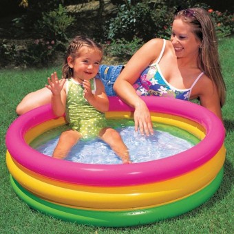 Бассейн 3 кольца с надувным дном 86х25см, 1-3 года Бассейн 3 кольца с надувным дном 86х25см, 1-3 года
