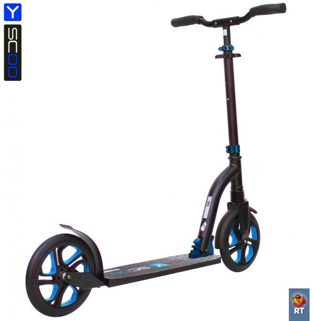 Самокат Y-Scoo RT 215 Monterey с 2 амортизаторами blue/black