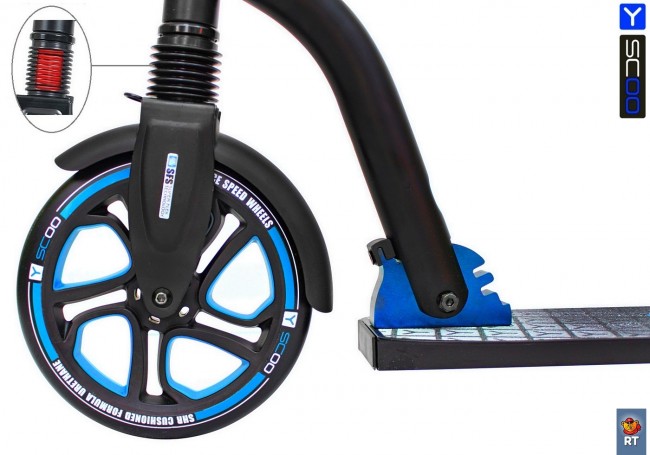 Самокат Y-Scoo RT 215 Monterey с 2 амортизаторами blue/black