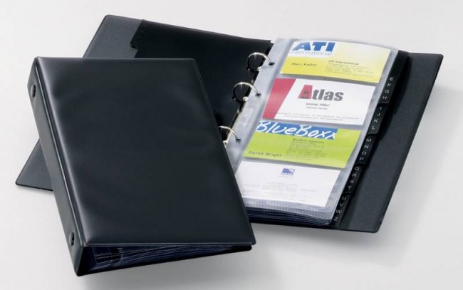 Визитница настольная Durable Visifix 2441-01 57х90мм (96 визиток) вклад.:12шт. ПВХ черный Визитница настольная Durable Visifix 2441-01 57х90мм (96 визиток) вклад.:12шт. ПВХ черный