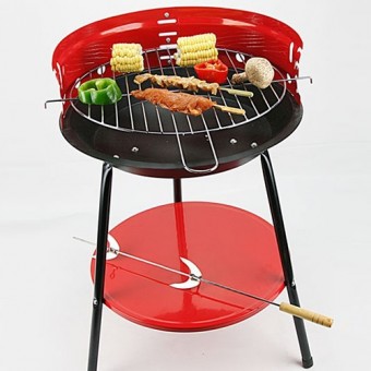 Гриль угольный BBQ, передвижной, с решеткой для гриля, d 36 см (Jjkl-001) Гриль угольный BBQ, передвижной, с решеткой для гриля, d 36 см (Jjkl-001)