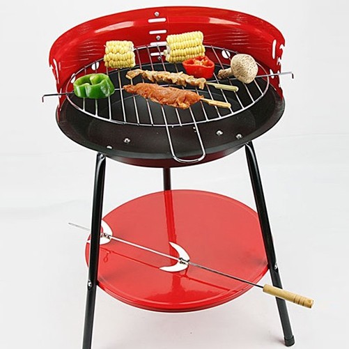 Гриль угольный BBQ, передвижной, с решеткой для гриля, d 36 см (Jjkl-001)