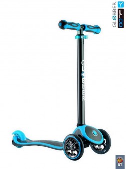 Самокат Y-Scoo RT Globber My free Titanium neon blue с блокировкой колес